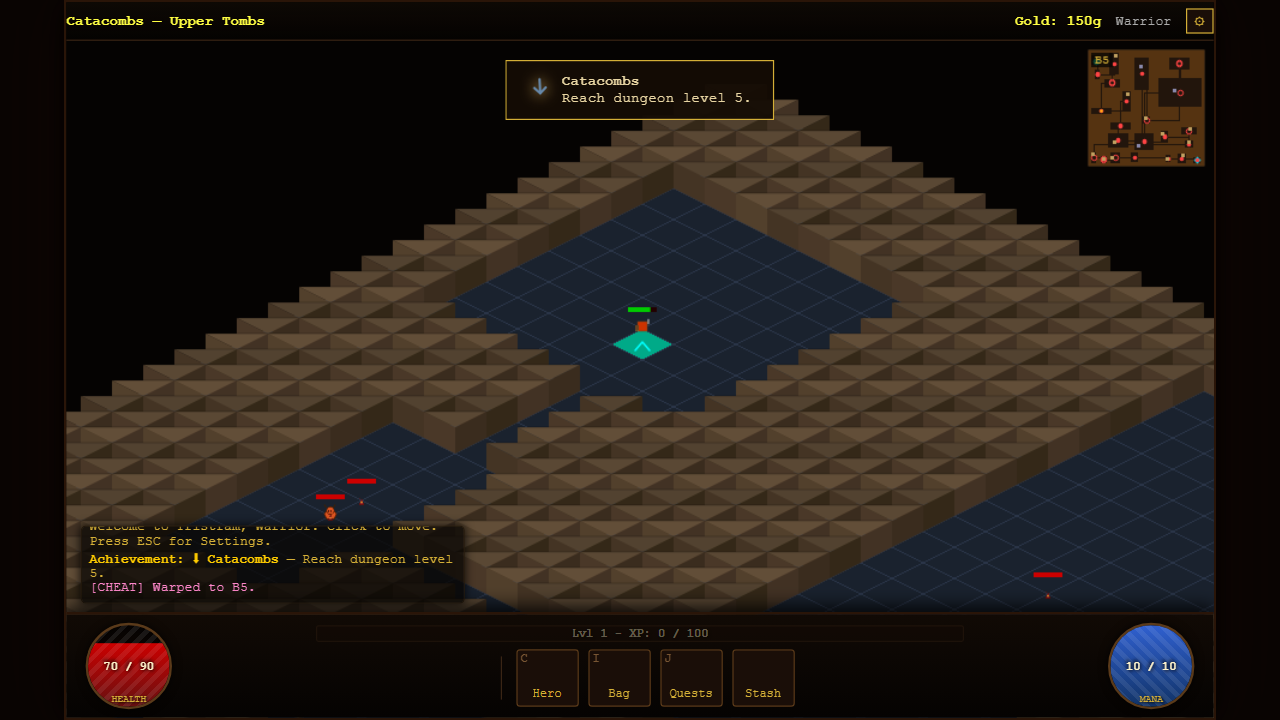 Catacombs dungeon, isometric view